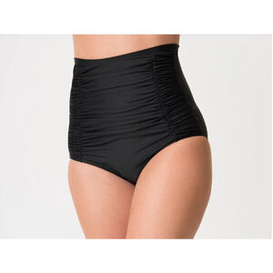 Unique Vintage Monroe High Waist Swim Bottom Black Size 4XL 9541